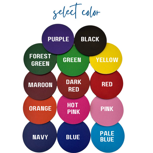 Fourteen color options for Half Turn Designs Class of 2027 sign collection