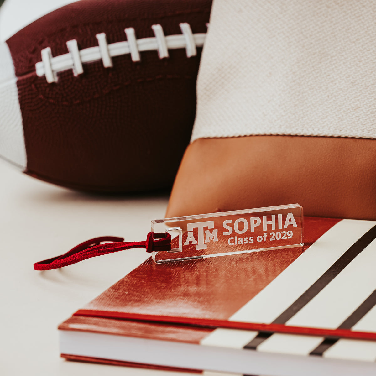 Texas A&M Personalized Bag Tag – Custom Acrylic ID Tag for Backpacks, Luggage & Sports Bags | Officially Licensed Aggie Gift