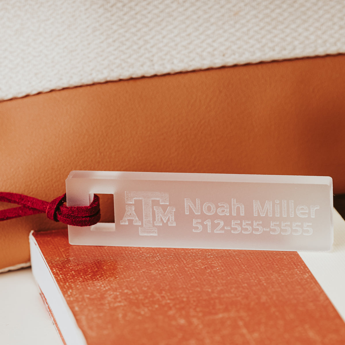 Texas A&M Personalized Bag Tag – Custom Acrylic ID Tag for Backpacks, Luggage & Sports Bags | Officially Licensed Aggie Gift