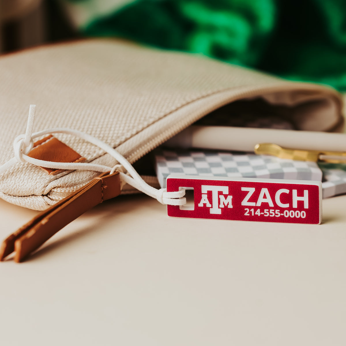 Texas A&M Personalized Bag Tag – Custom Acrylic ID Tag for Backpacks, Luggage & Sports Bags | Officially Licensed Aggie Gift