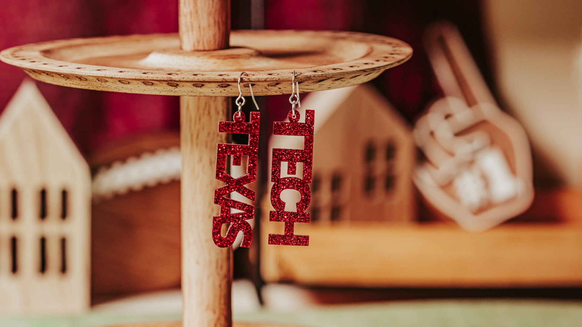 Texas Tech earrings by Half Turn Designs