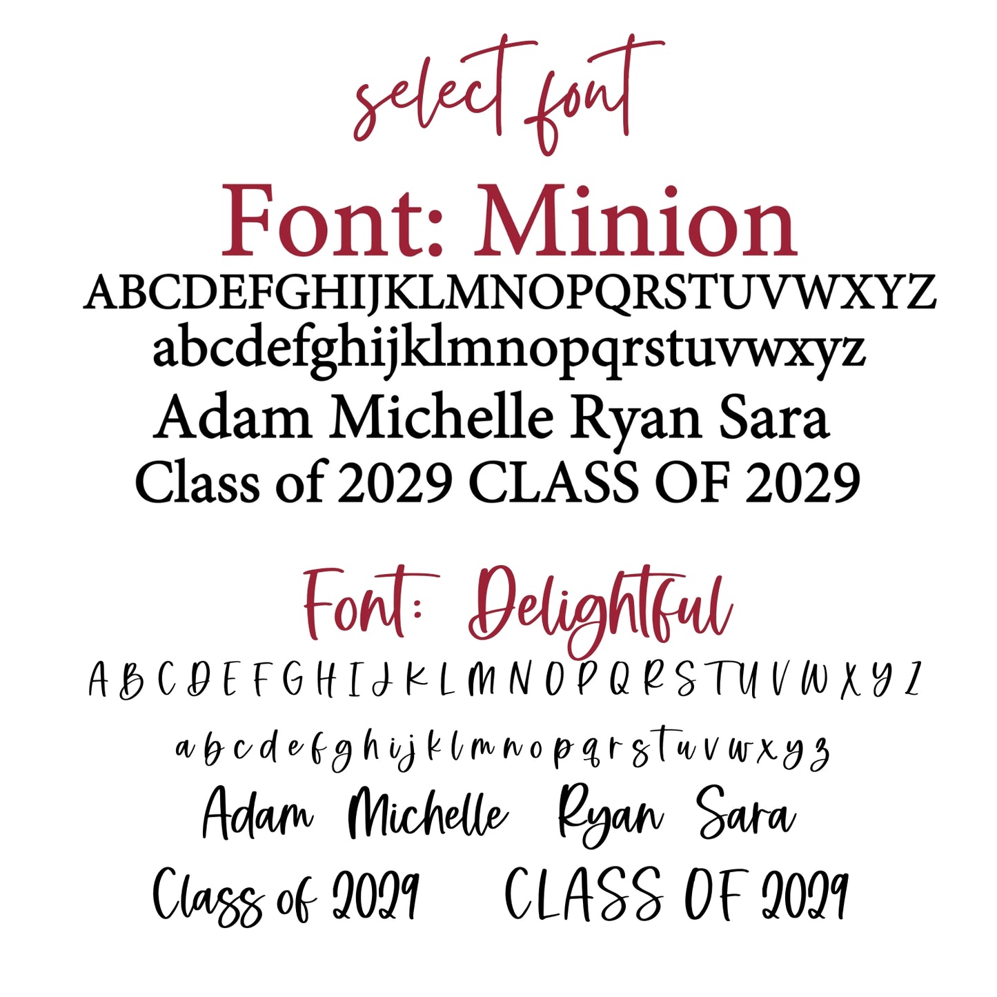 Fonts available for Half Turn Designs Officially Licensed University of Arkansas Razorbacks ornament with UArk  Razorbacks engraved logo and 1-2 lines of personalization. Available in four wood finishes - cherry, mahogany, walnut and white