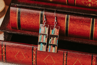 Mini book earrings in rectangular shape