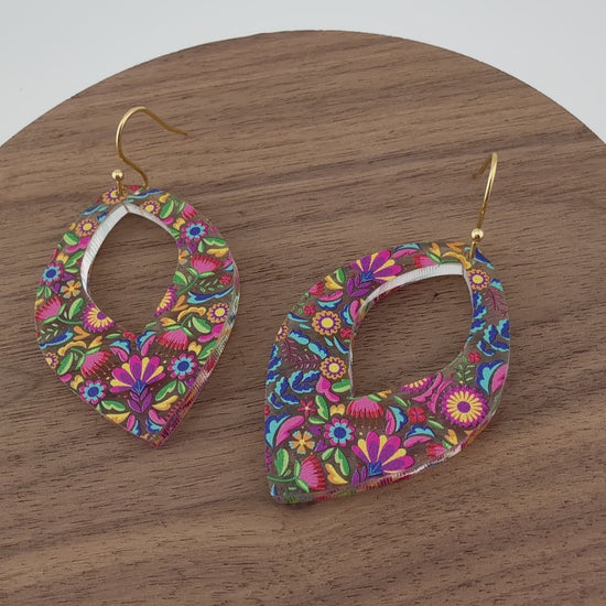 Mexican Floral Teardrop Earrings Video