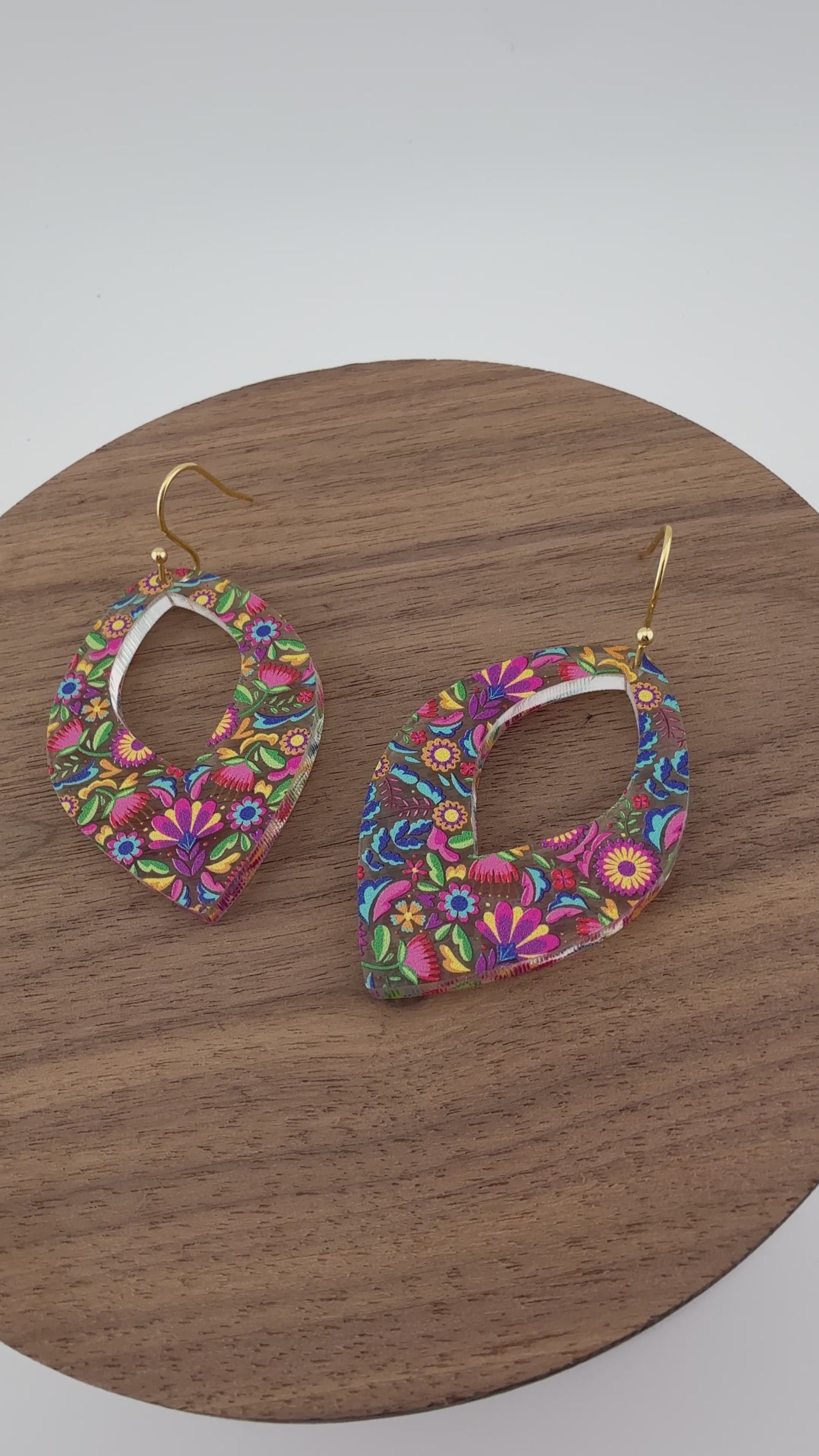 Mexican Floral Teardrop Earrings Video