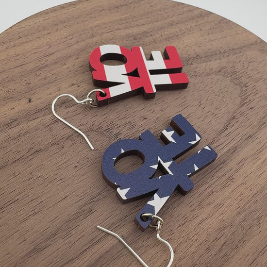 Video of Half Turn Designs American Flag Vote Earrings