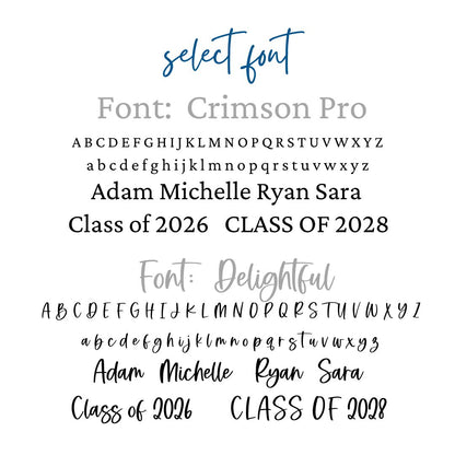 Font types for Texas A&M personalized wooden ornament. Available in four wood types - Cherry, Mahogany, Walnut and White wood. Officially licensed by Half Turn Designs.  Shown here in White wood